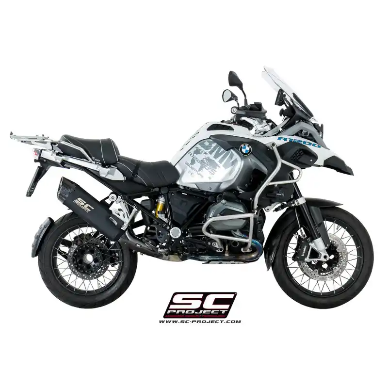 SC-Project Adventure Muffler Titanium Matt Black Painted With Carbon Fiber End Cap Exhaust For BMW R 1250 GS / Adventure Part # B30-86MB Trending