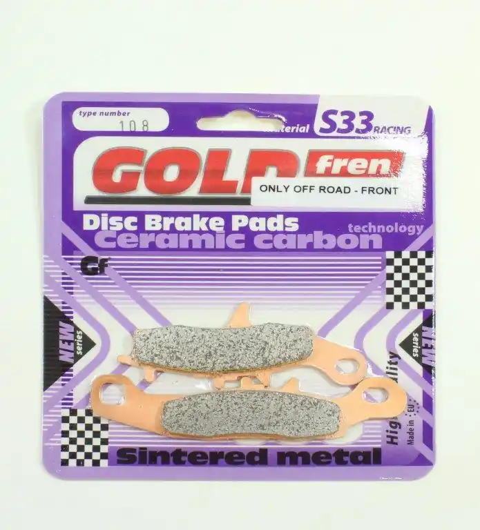 GoldFren Brake Pads S33 Ceramic Carbonfor 2017 Kawasaki KX100:KX100FHF-Front Must Have