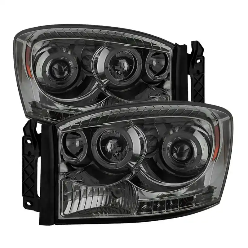 Seasonal Sale Spyder Dodge Ram 1500 06-08/Ram 2500 06-09 Projector Headlights LED Halo LED Smke PRO-YD-DR06-HL-SM
