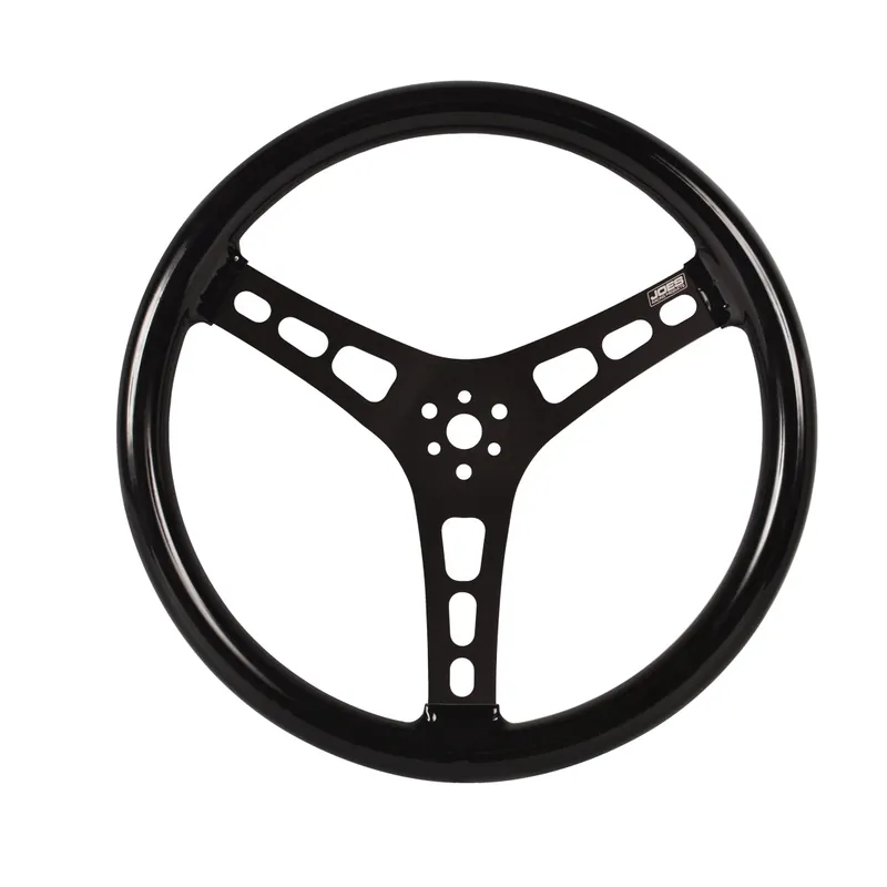 Weekend Sale JOES Lightweight Steering Wheel - 15 in Diameter - 2-1/2 in Dish - 3-Spoke - Black Rubber Coated Grip - Black